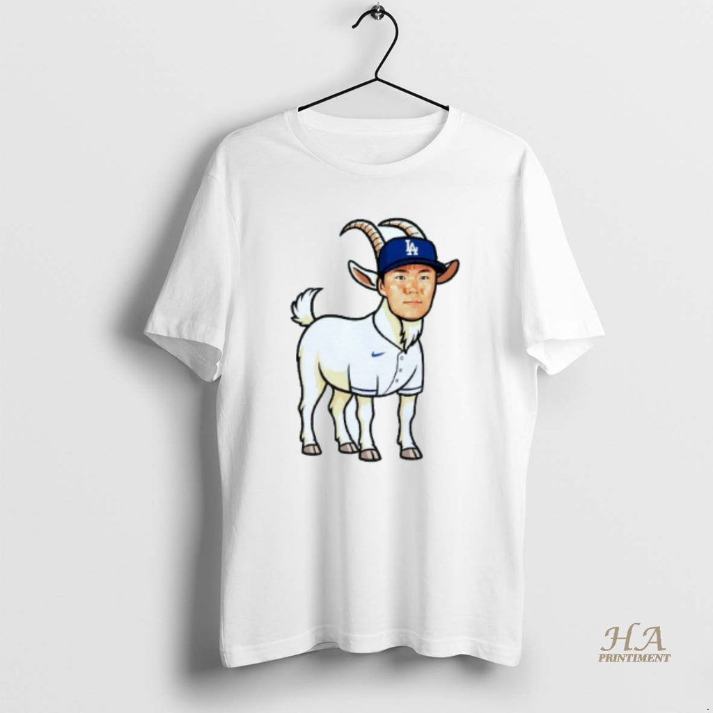 Official The Goat Los Angeles Dodgers Yoshinobu Yamamoto Mens White Shirt Hoodie Sweatshirt | PurePodTees.com