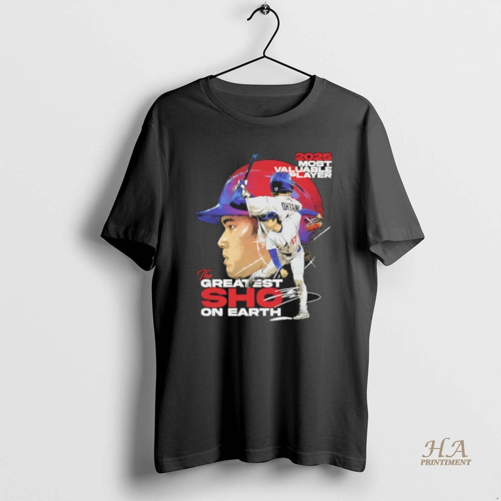 Official The Greatest Sho On Earth Shohei Ohtani 2025 Mvp Signature Shirt Hoodie Sweatshirt | PurePodTees.com