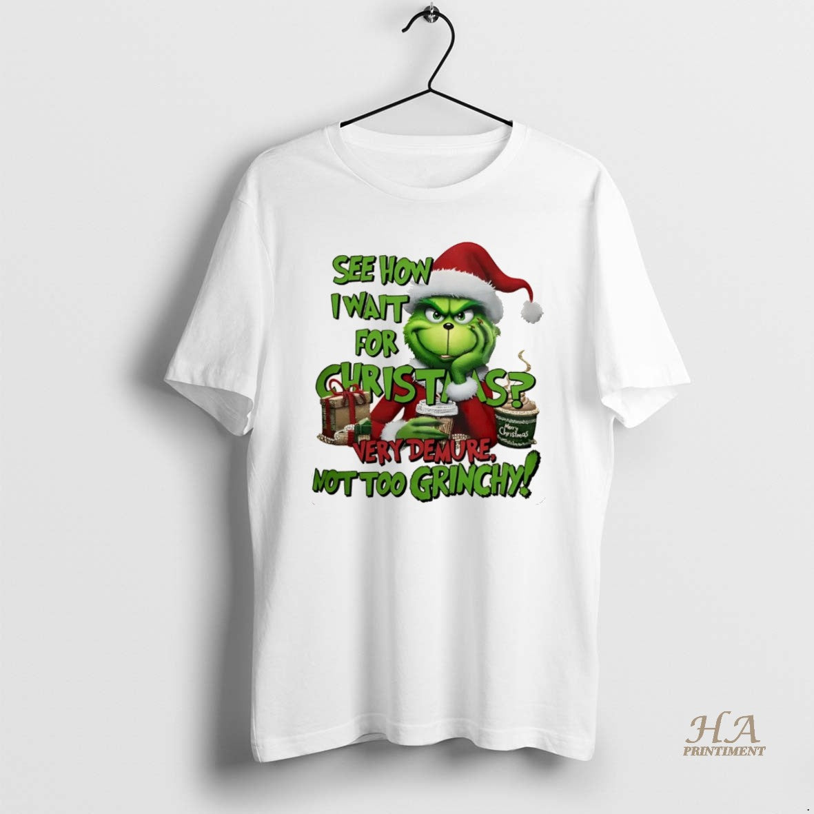 Official The Grinch See How I Wait For Christmas Very Demure Not Too Grinchy Christmas Shirt Hoodie Sweatshirt