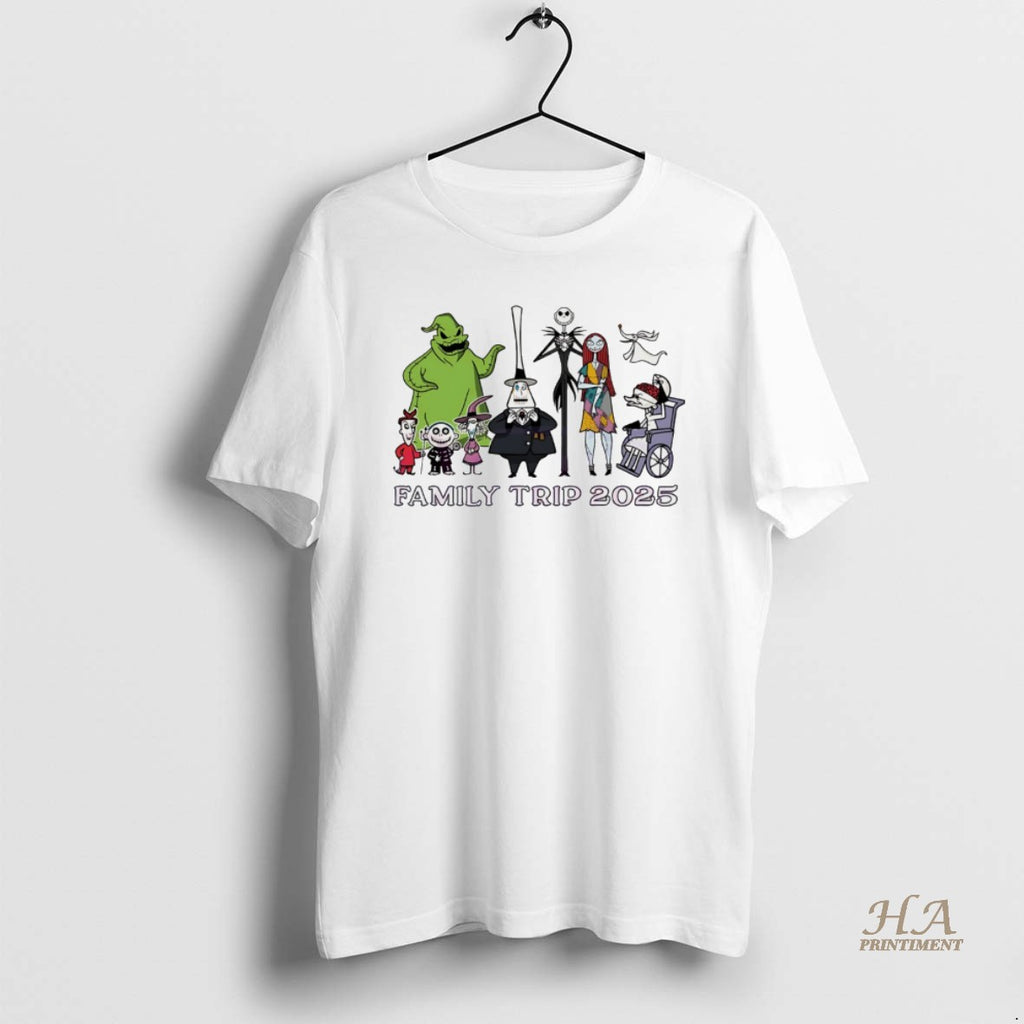 Official The Nightmare Before Christmas Family Trip 2025 White Shirt Hoodie Sweatshirt | PurePodTees.com