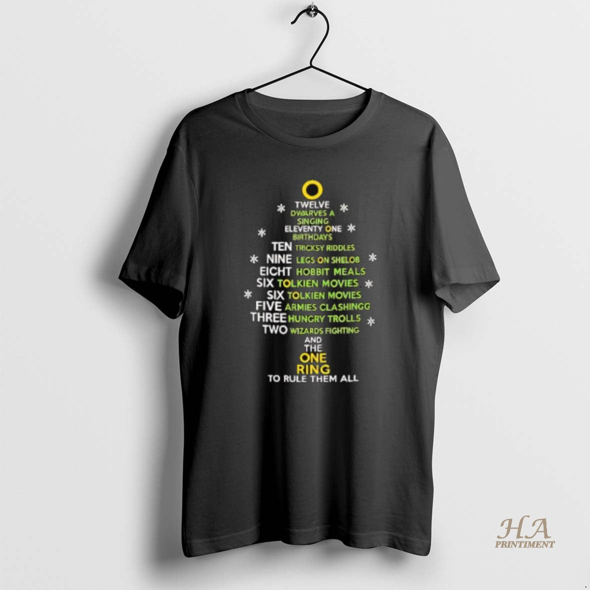 Official The One Ring Christmas Carol List Graphic Shirt Hoodie Sweatshirt | PurePodTees.com