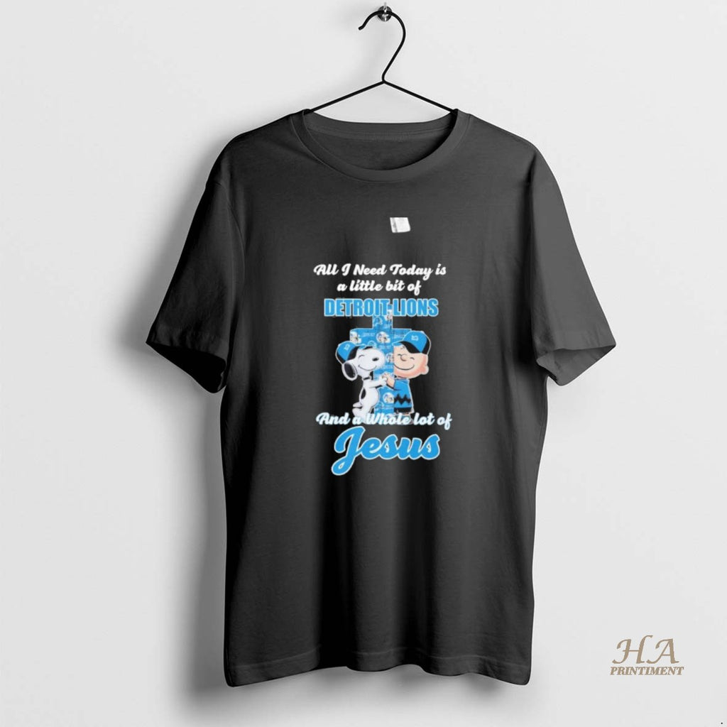 Official The Peanuts All I Need Today Is A Little Bit Of Detroit Lions And Shirt Hoodie Sweatshirt | PurePodTees.com