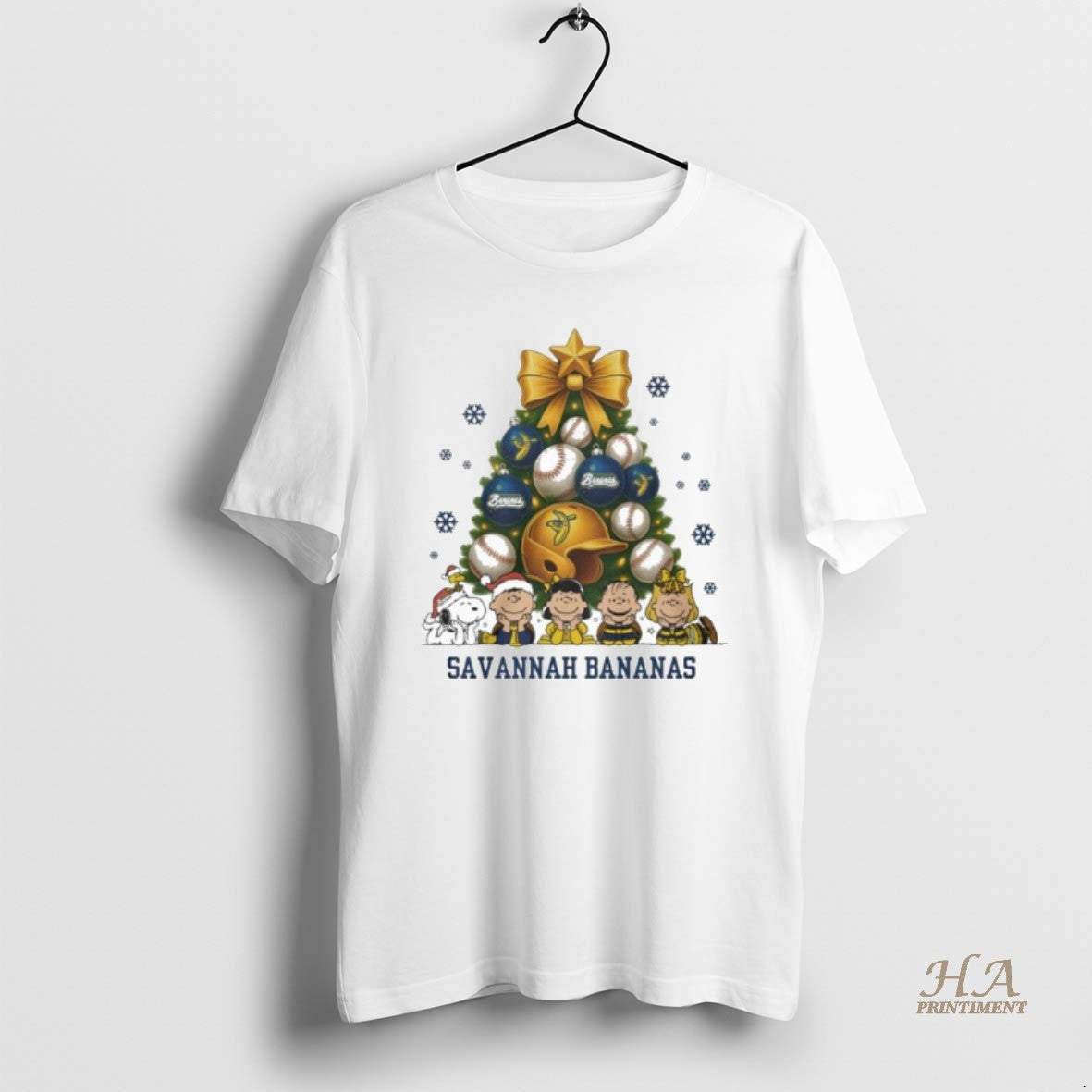 Official The Peanuts Savannah Bananas Baseball Christmas Tree Shirt Hoodie Sweatshirt | PurePodTees.com
