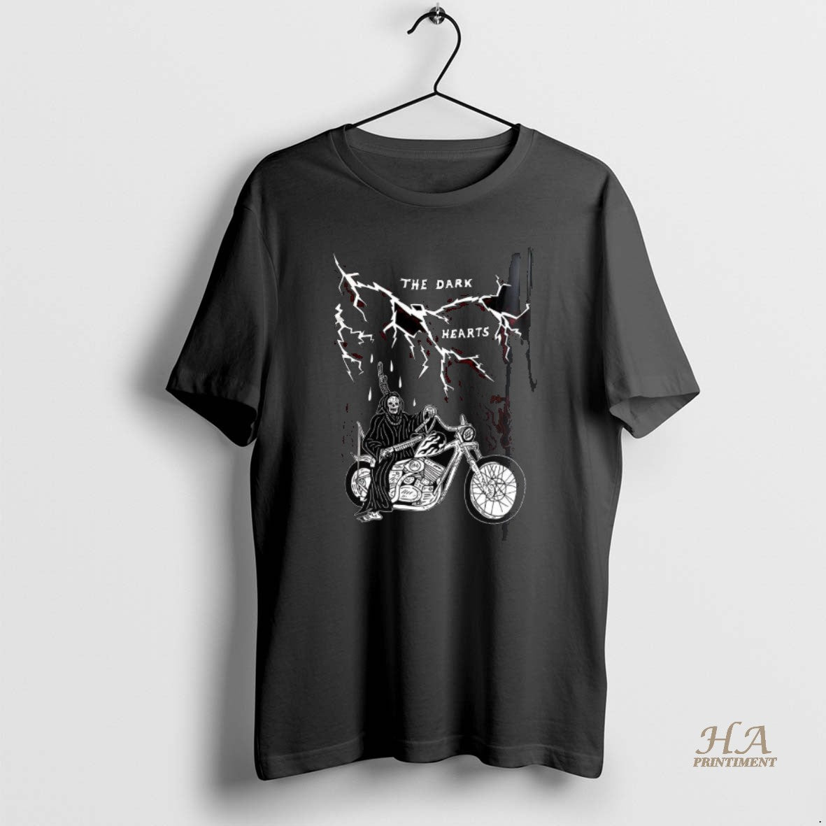 Official The Dark Hearts Motorcycle Death Lighting Burning Shirt Hoodie Sweatshirt | PurePodTees.com