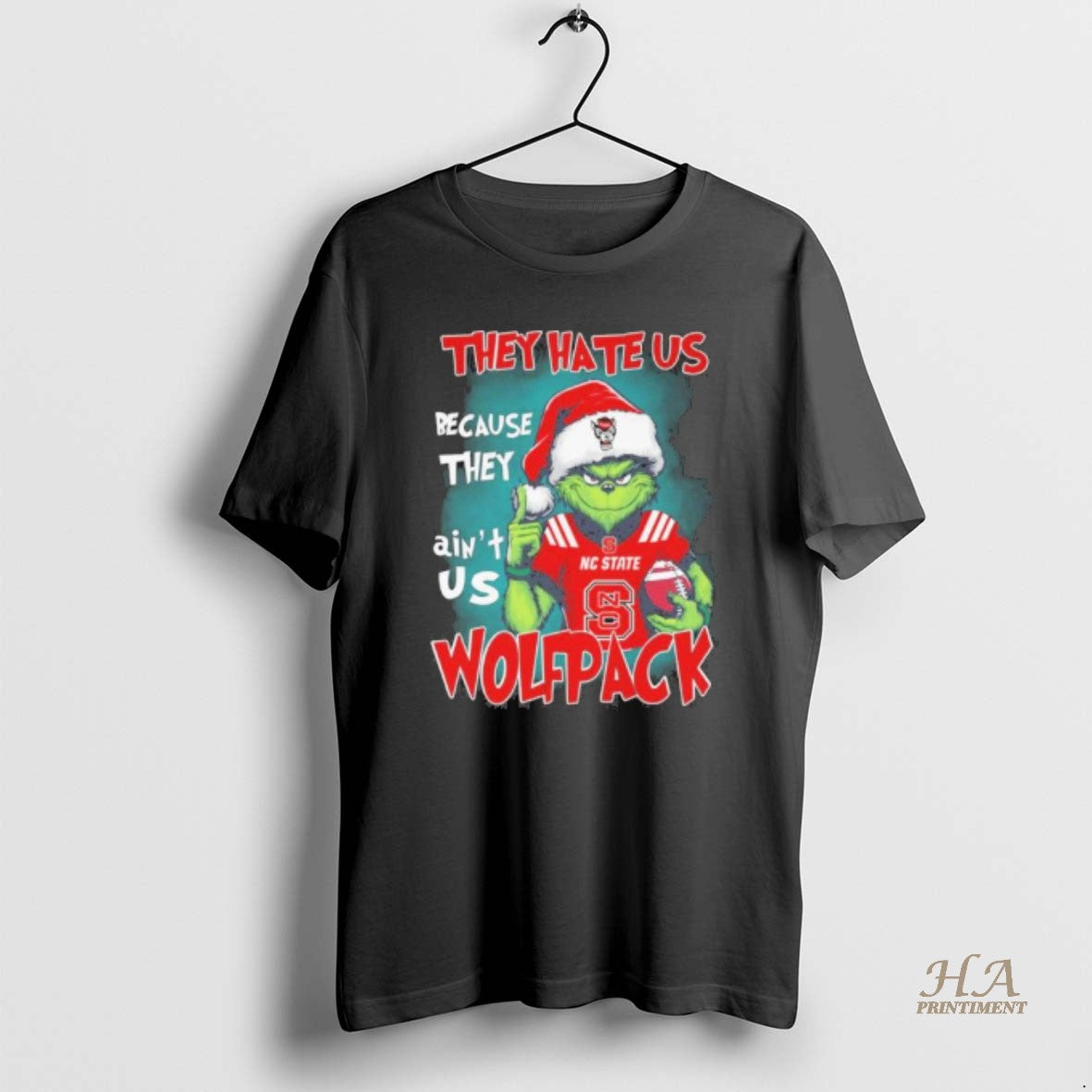 Official They Hate Us Cause They Aint Us Grinch Nc State Wolfpack Shirt Hoodie Sweatshirt | PurePodTees.com