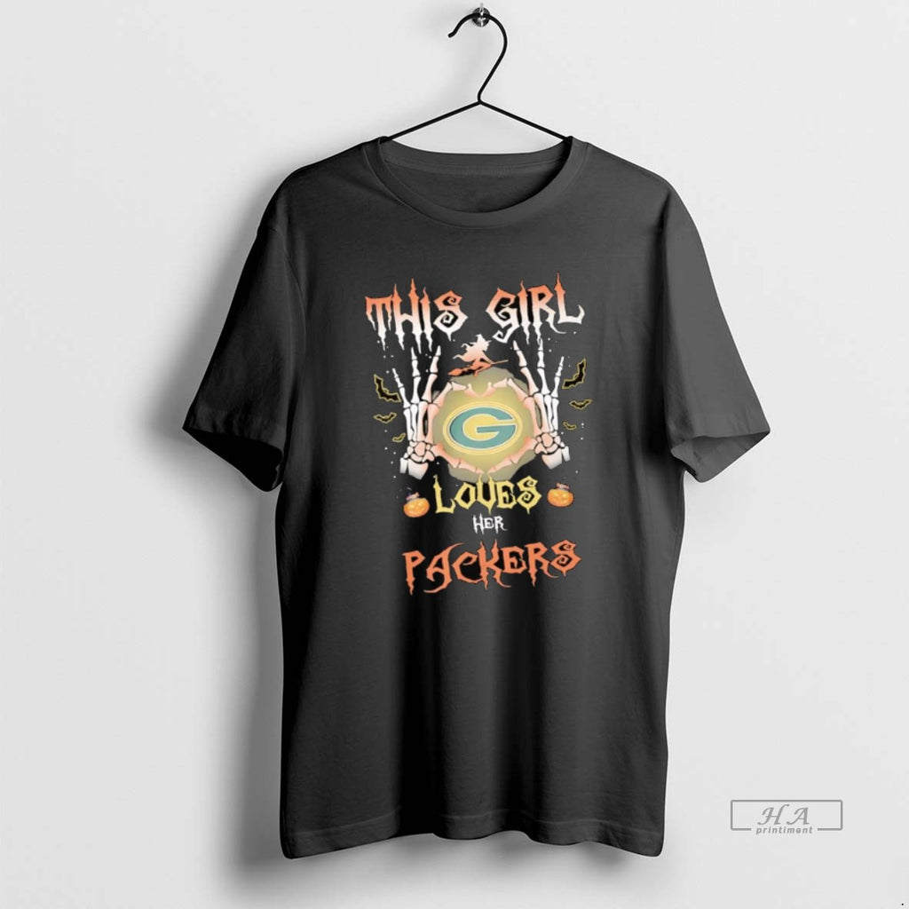 Official This Girl Loves Her Green Bay Packers Skeleton Hands