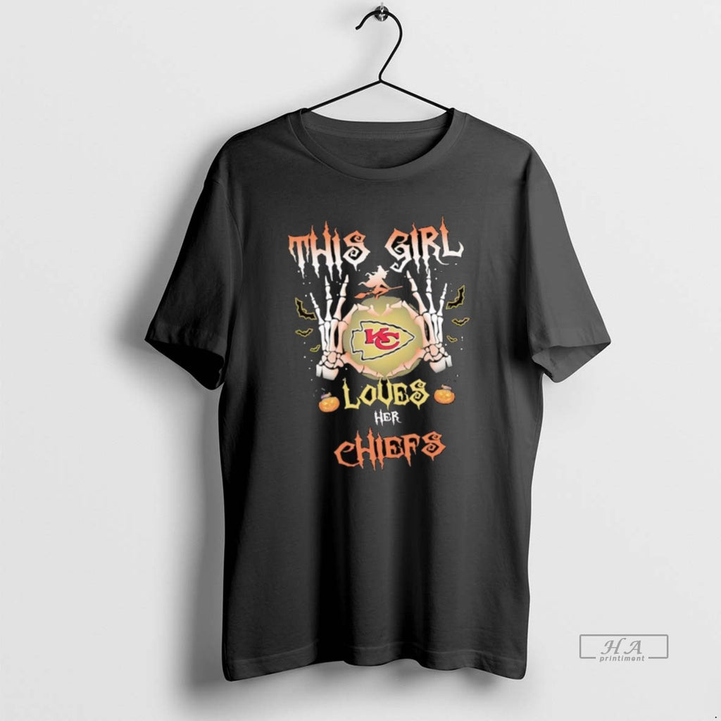 Official This Girl Loves Her Kansas City Chiefs Skeleton Hands
