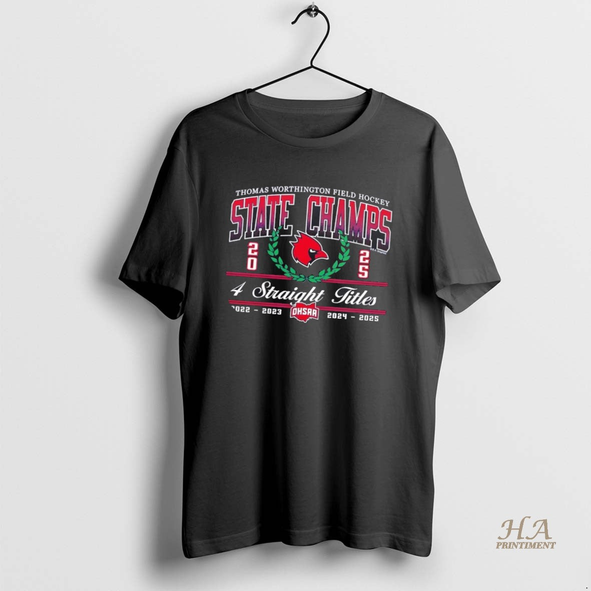 Official Thomas Worthington Field Hockey State Champs 4 Straight Titles Shirt Hoodie Sweatshirt | PurePodTees.com