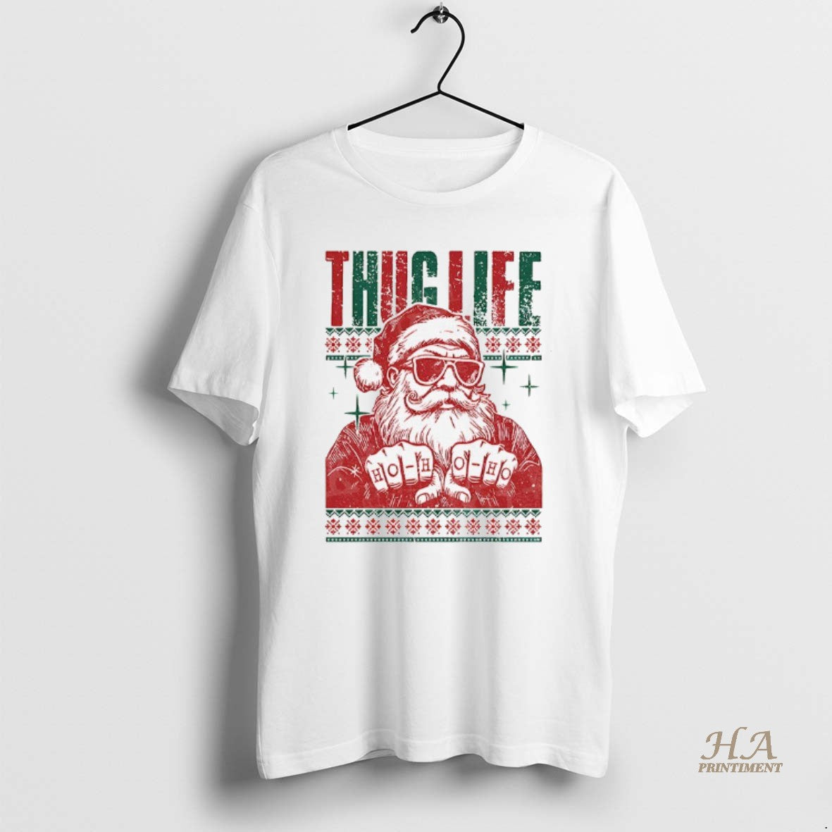 Official Thug Life Santa Ho Ho Ho Ugly Christmas 2025 Shirt Hoodie Sweatshirt | PurePodTees.com