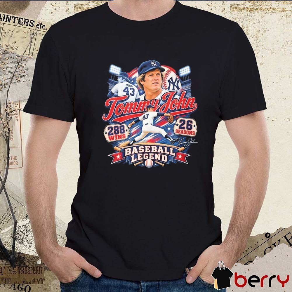 Tommy John 288 Wins 26 Seasons Baseball Legend Signature t-shirt