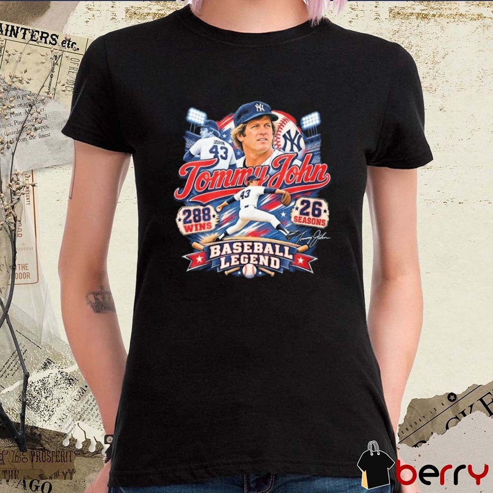 Tommy John 288 Wins 26 Seasons Baseball Legend Signature t-shirt