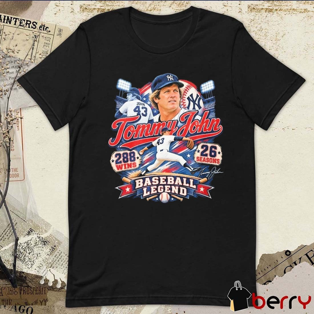 Tommy John 288 Wins 26 Seasons Baseball Legend Signature t-shirt