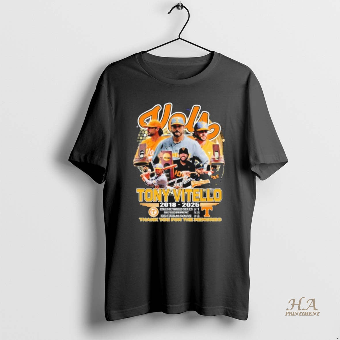 Official Tony Vitello Coach Tennessee Volunteers 2018 2025 Thank You For The Memories Shirt Hoodie Sweatshirt