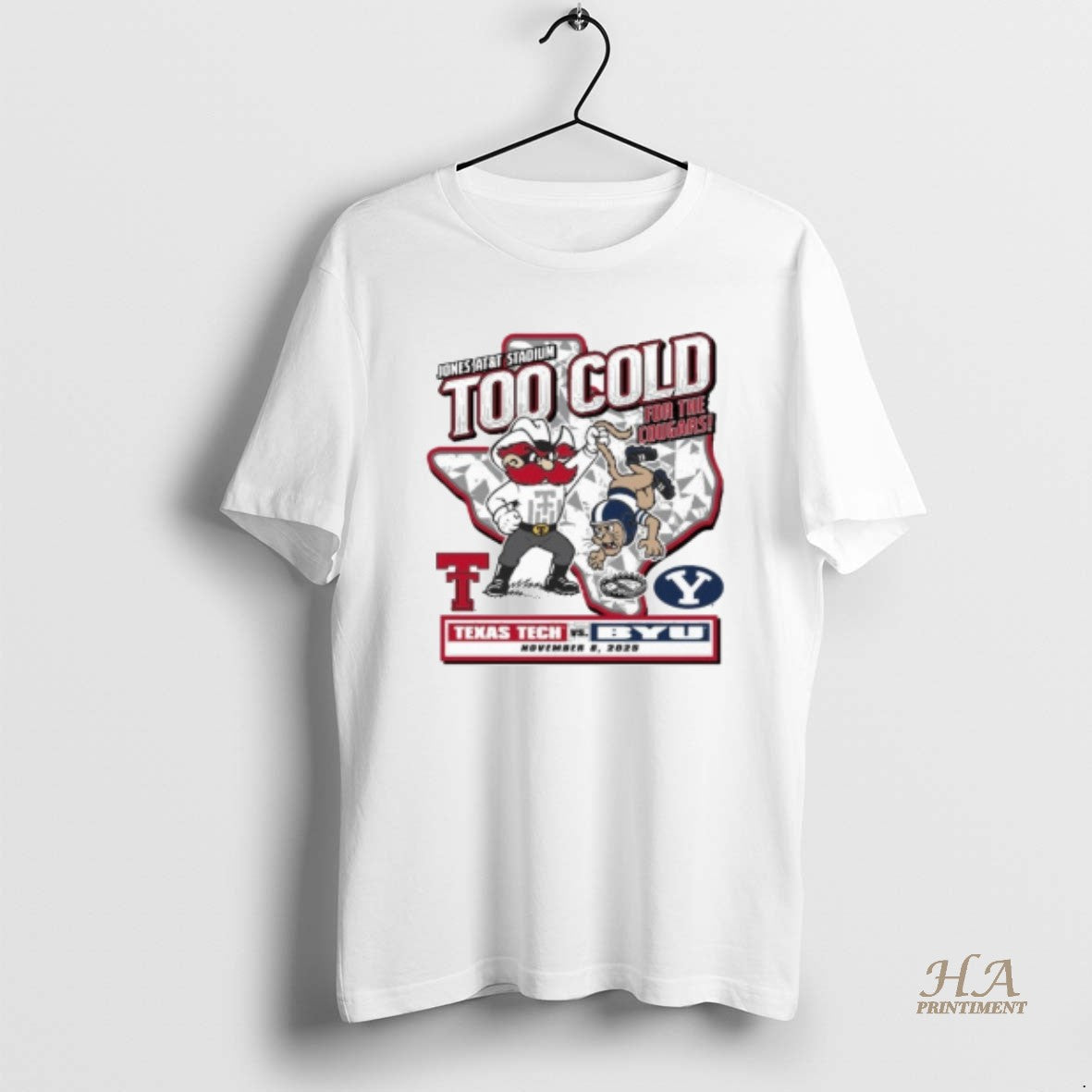 Official Too Cold Gameday Texas Tech Vs Byu November 8 2025 Shirt Hoodie Sweatshirt | PurePodTees.com