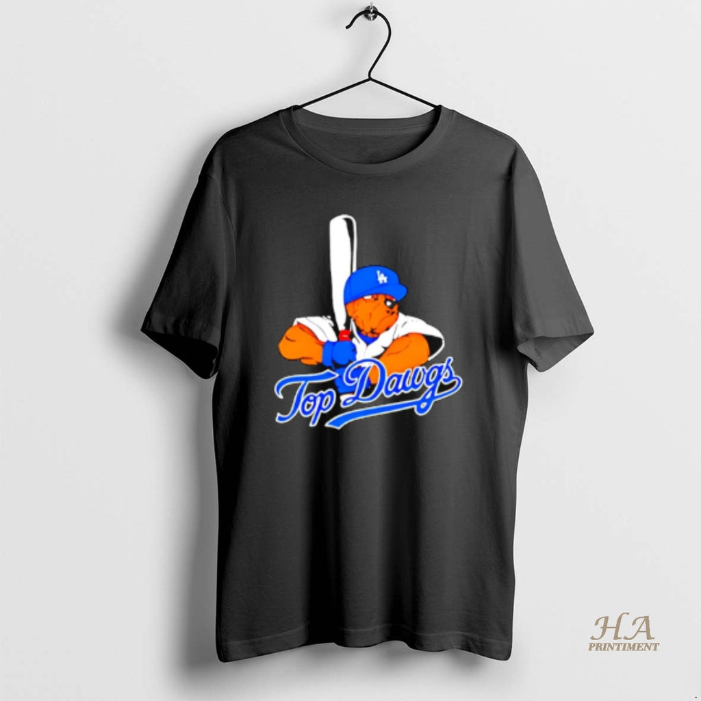 Official Top Dawgs X Los Angeles Dodgers Bulldog Mascot Shirt Hoodie Sweatshirt | PurePodTees.com