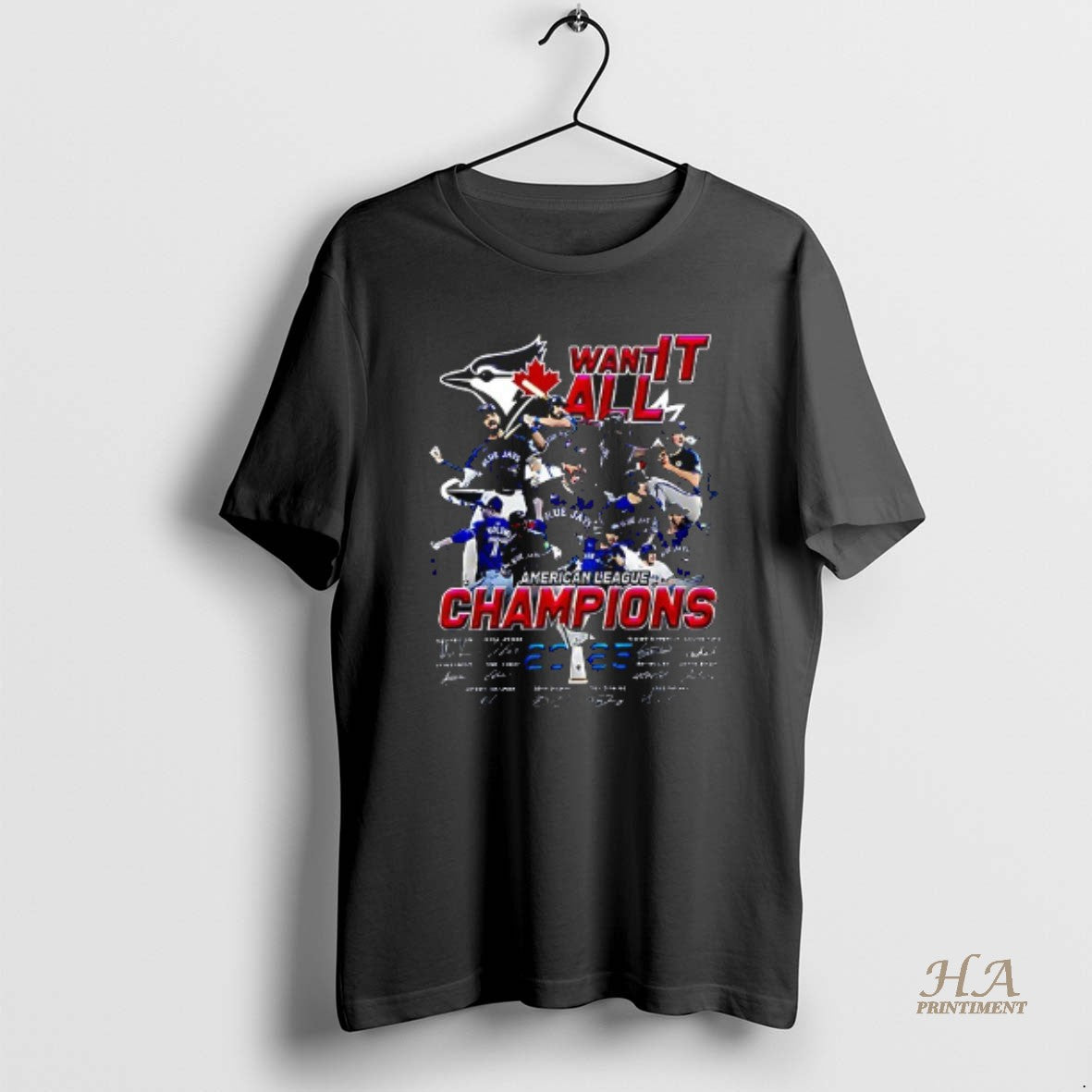 Official Toronto Blue Jays 2025 American League Champions Team Signatures Name Roster Graphic Shirt Hoodie Sweatshirt