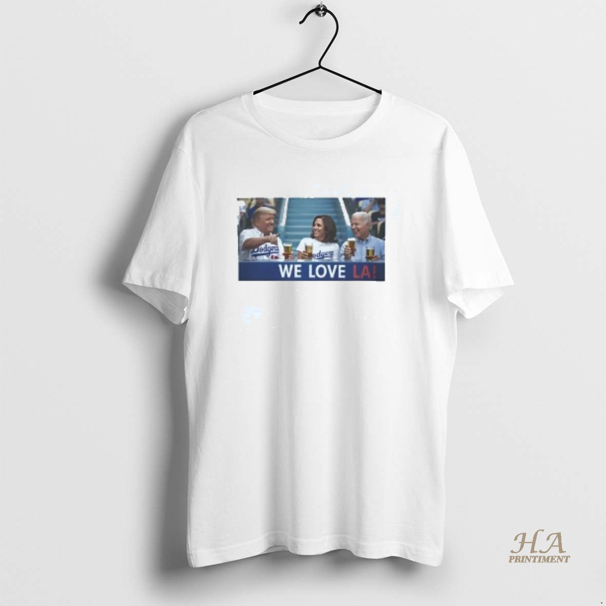 Official Trump Biden Kamala We Love La Dodgers Shirt Hoodie Sweatshirt | PurePodTees.com