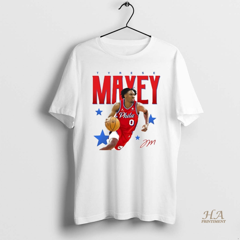 Official Tyrese Maxey Dribbling Philadelphia 76ers Shirt Hoodie Sweatshirt | PurePodTees.com