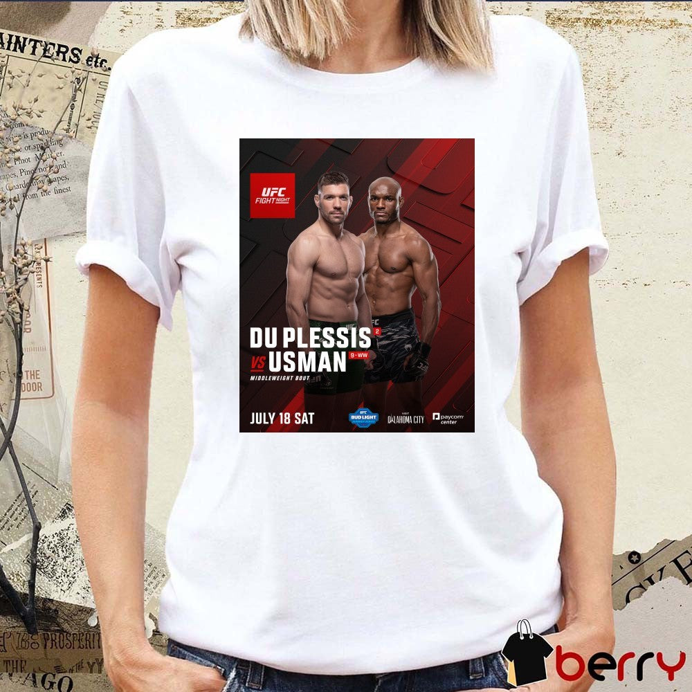 UFC Fight Night Du Plessis Vs Usman Middleweight Bout July 18, 2026 Oklahoma City Poster t-shirt