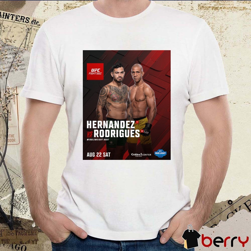 UFC Fight Night Hernandez Vs Rodrigues Middleweight Bout August 22 2026 Poster t-shirt