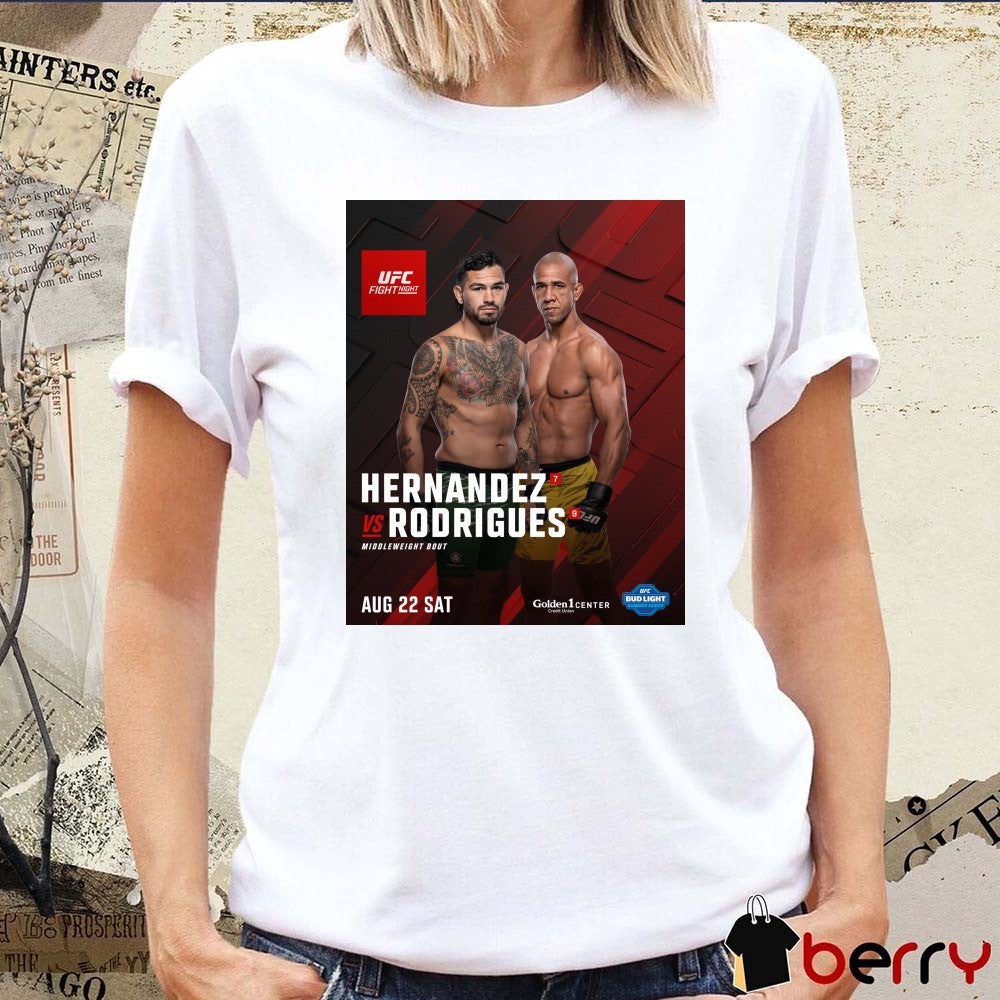 UFC Fight Night Hernandez Vs Rodrigues Middleweight Bout August 22 2026 Poster t-shirt