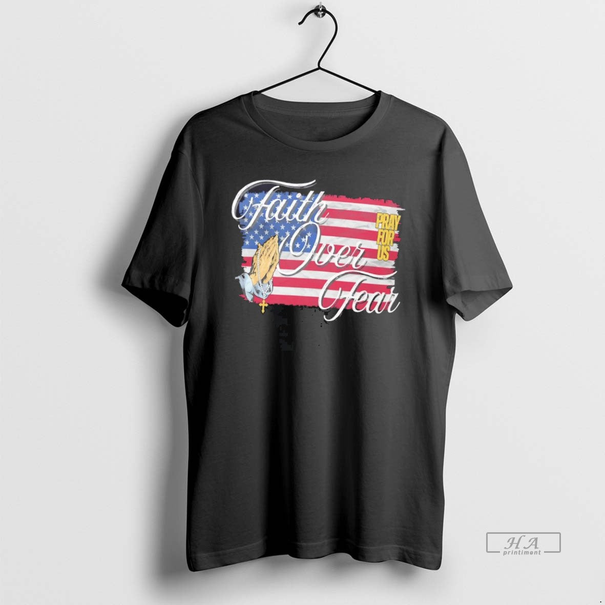 Official Usa Faith Over Fear Pray For Us Shirt Hoodie Sweatshirt | PurePodTees.com