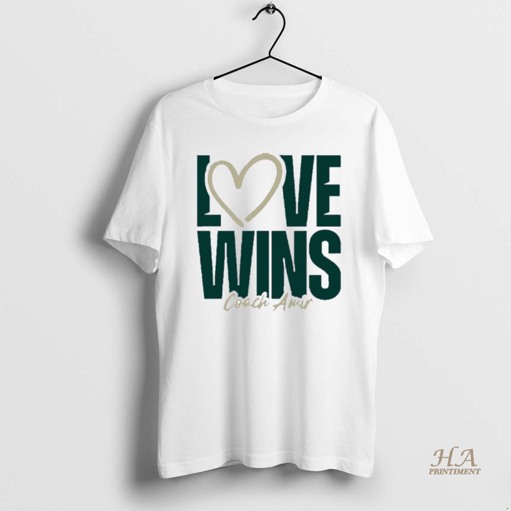 Official Usf Bulls Basketball Love Wins Coach Amir Shirt Hoodie Sweatshirt | PurePodTees.com