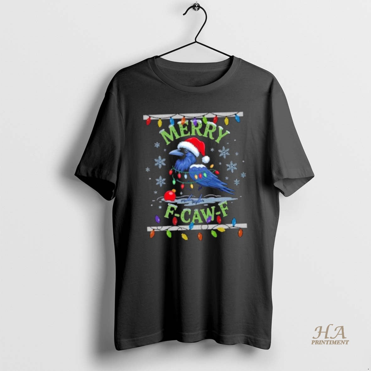 Official Ugly Christmas Merry F Caw F Crow Shirt Hoodie Sweatshirt | PurePodTees.com