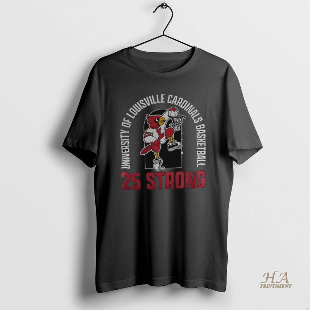 Official University Of Louisville Cardinals Basketball 25 Strong Nba Logo Shirt Hoodie Sweatshirt | PurePodTees.com