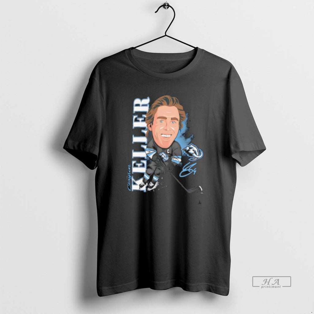 Official Utah Mammoth Clayton Keller Caricature Player Signature