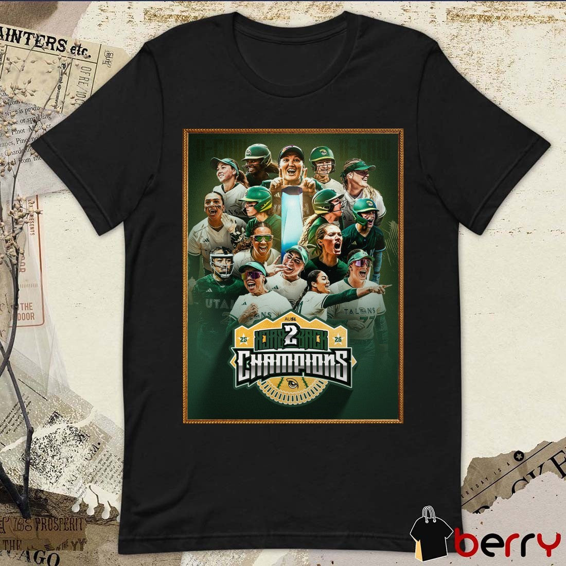 Utah Talons 2026 AUSL Back To Back Champions Poster t-shirt