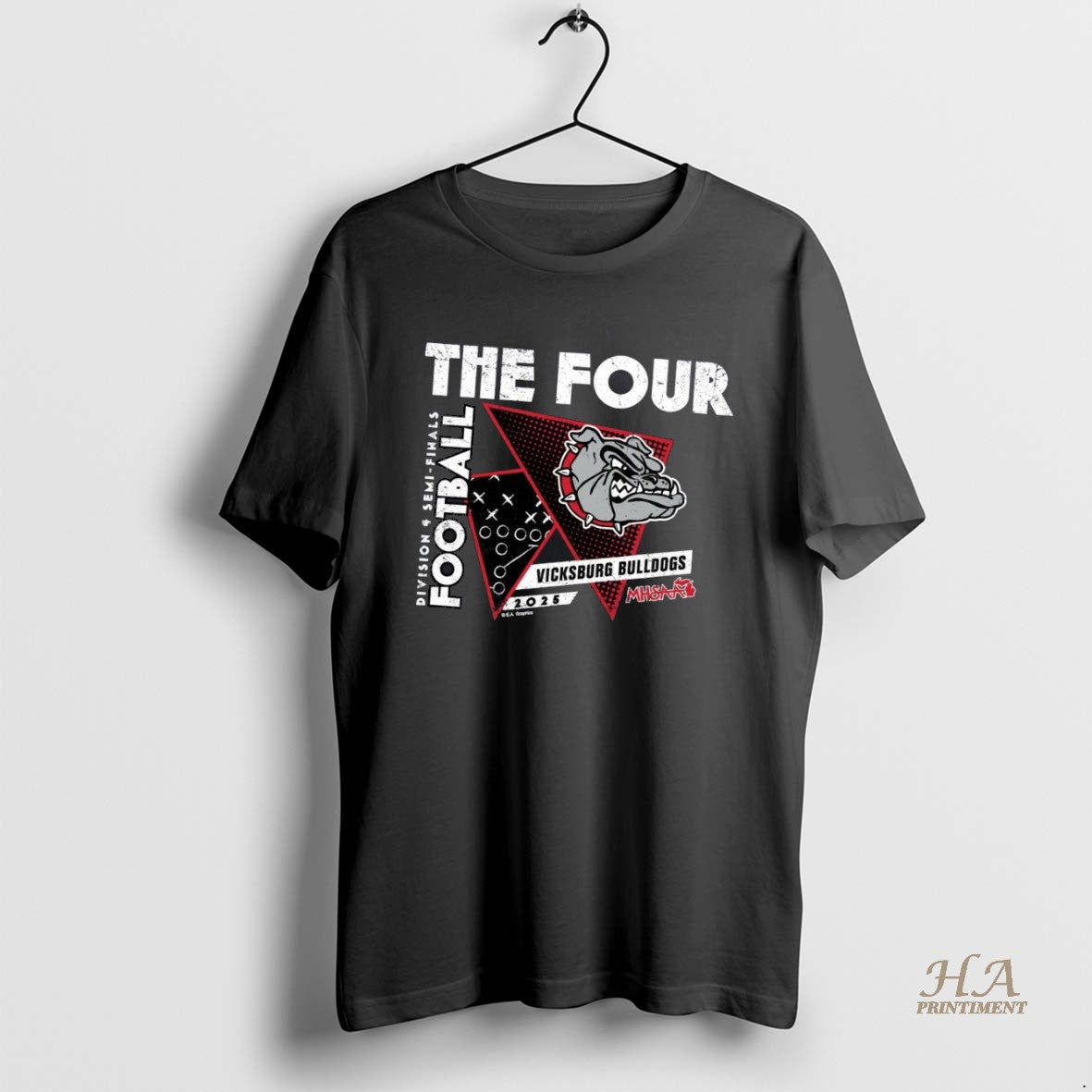 Official Vicksburg Bulldogs 2025 D4 Semifinals The Four Shirt Hoodie Sweatshirt | PurePodTees.com