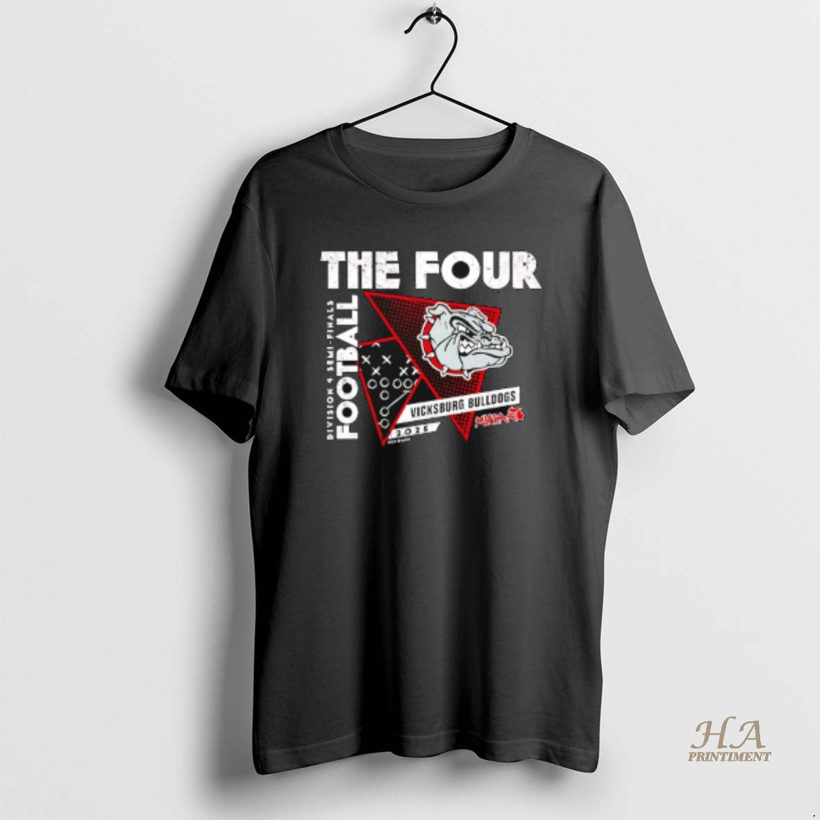 Official Vicksburg Bulldogs The Four 2025 Mhsaa Football D4 Semi Finals Shirt Hoodie Sweatshirt | PurePodTees.com