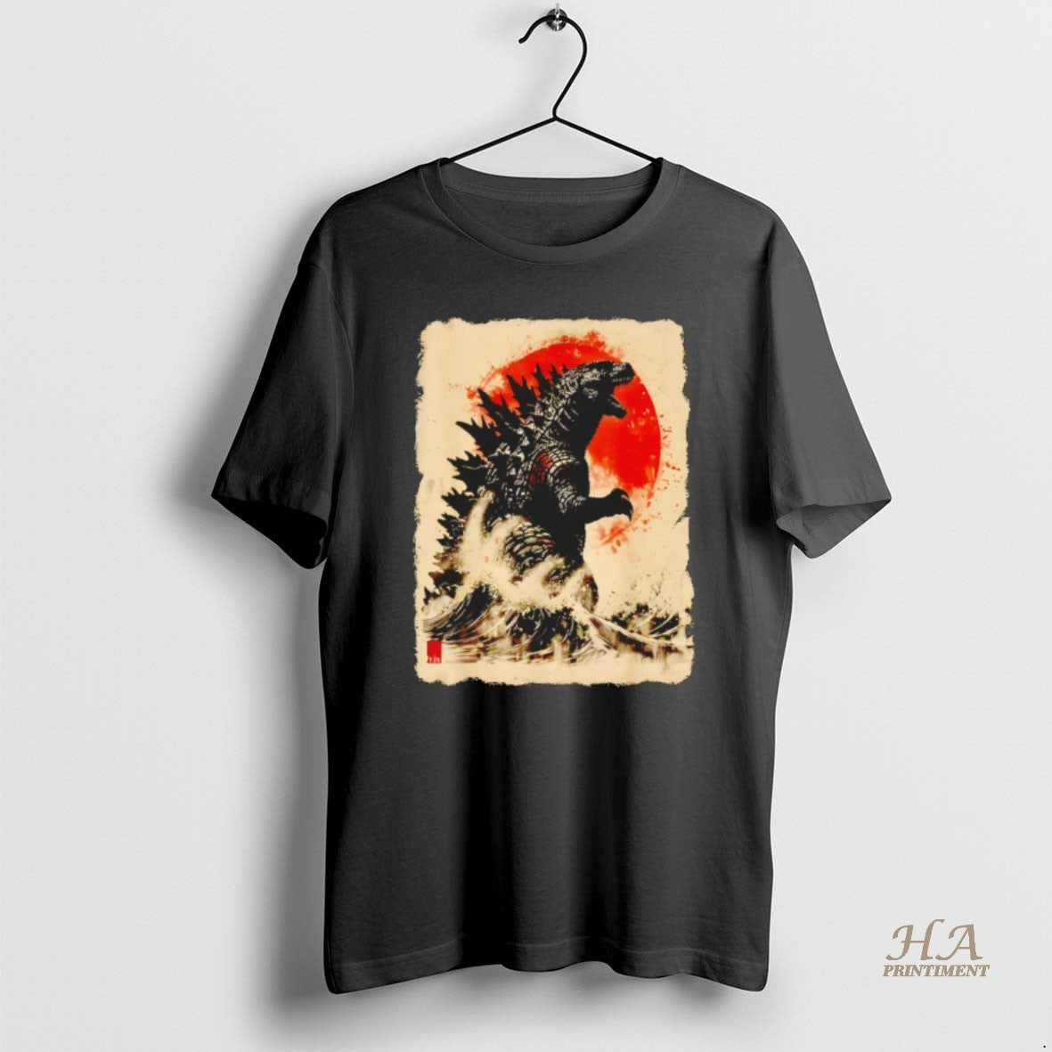 Official Vintage Japanese Godzilla Great Wave Shirt Hoodie Sweatshirt | PurePodTees.com