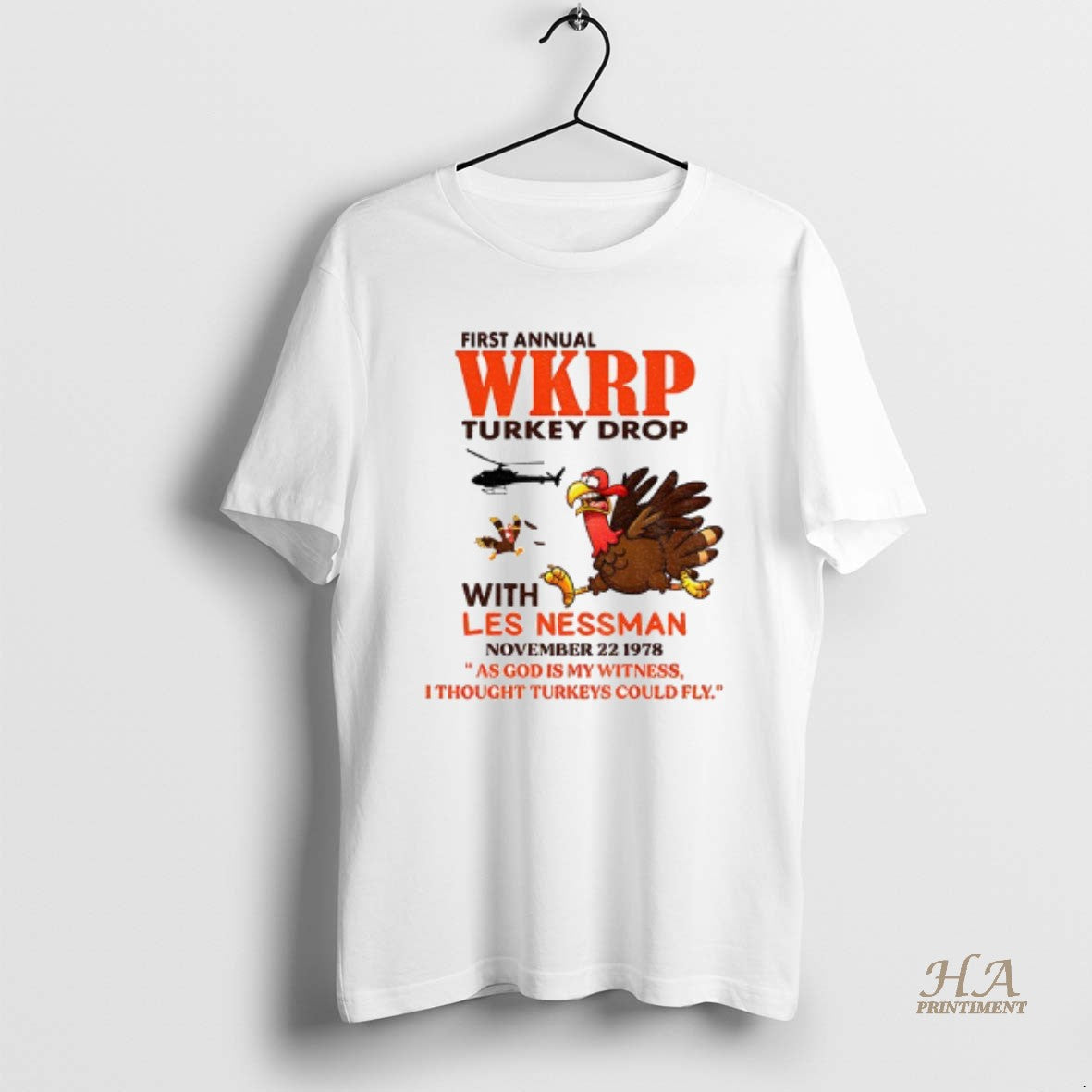 Official Vintage Wkrp Turkey Drop First Annual With Less Nessman Shirt Hoodie Sweatshirt | PurePodTees.com