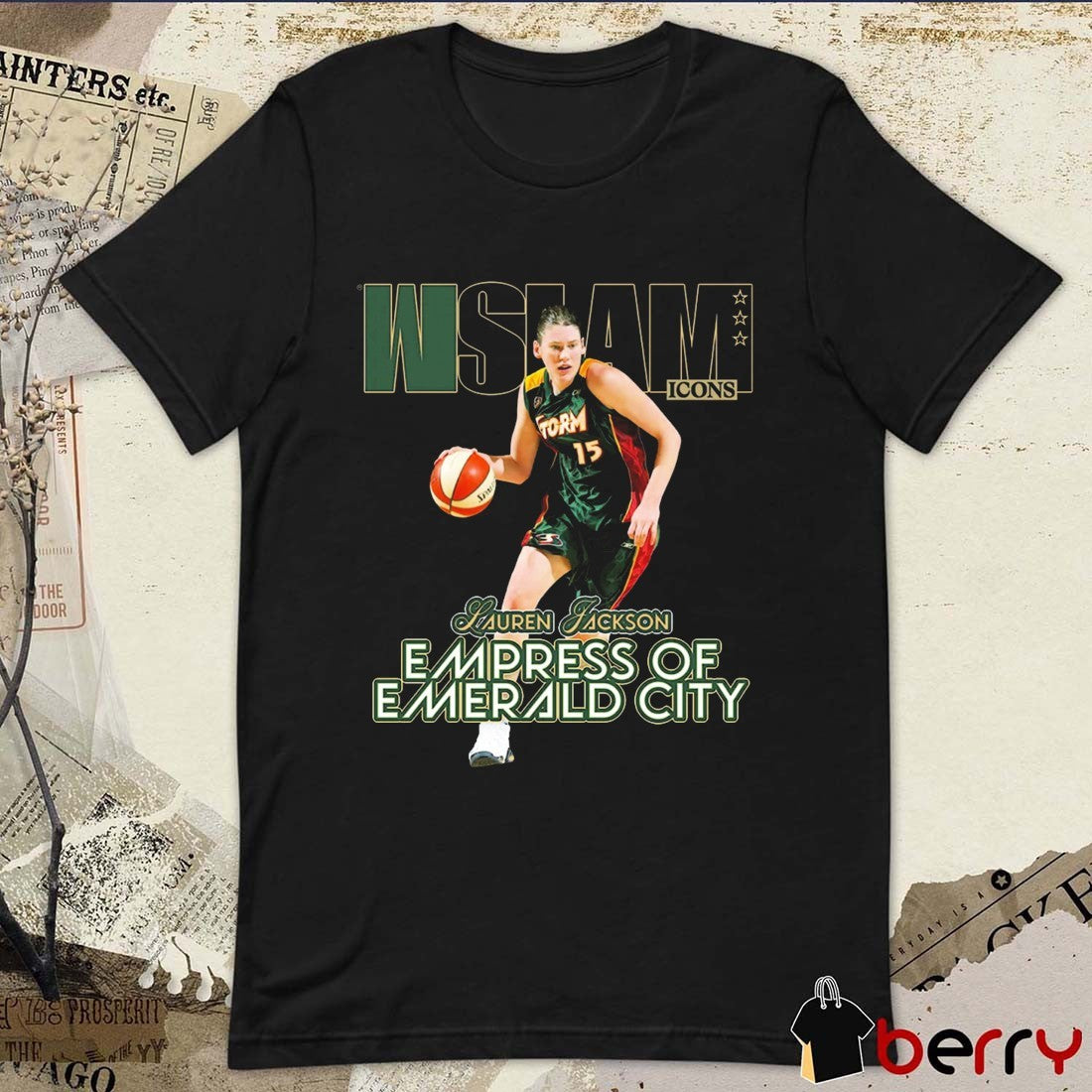 WSLAM Court Origins Cover Lauren Jackson Empress Of Emerald City t-shirt