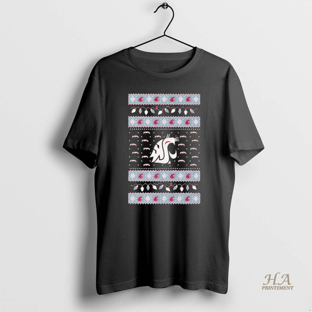 Official Washington State Cougars Ugly Christmas Light Shirt Hoodie Sweatshirt | PurePodTees.com