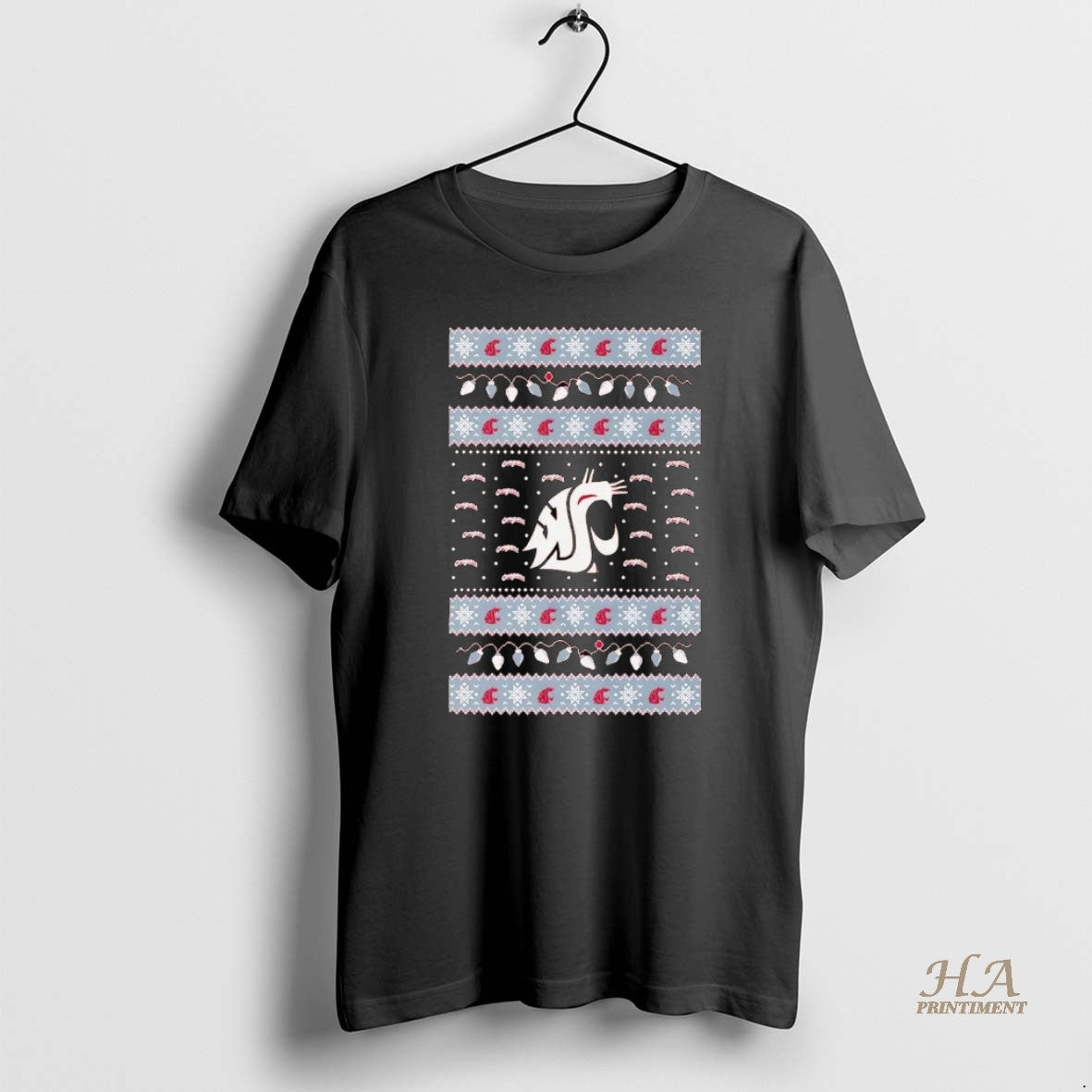 Official Washington State Cougars Ugly Christmas Light Shirt Hoodie Sweatshirt | PurePodTees.com