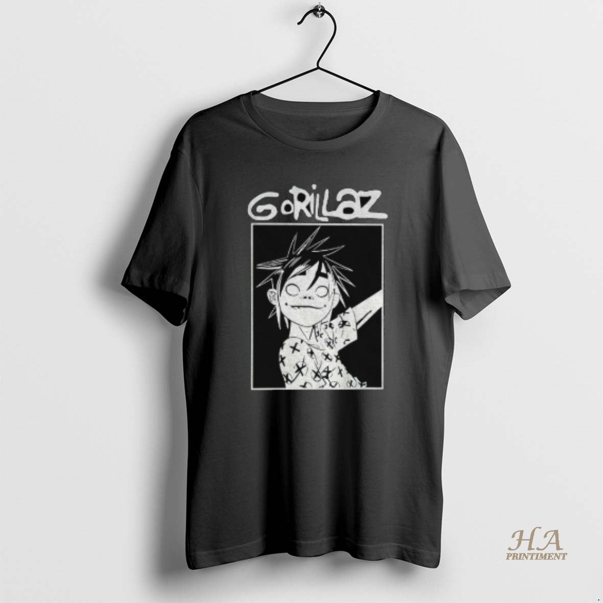 Official Weyewcz5 Gorillaz Music Black And White Graphic Shirt Hoodie Sweatshirt | PurePodTees.com