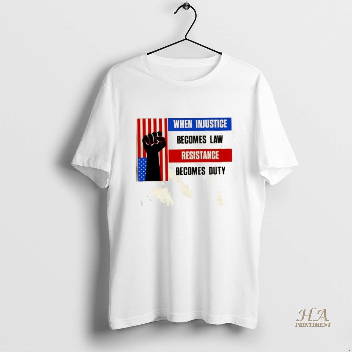 Official When Injustice Becomes Law Resistance Becomes Duty Us Flag Fist Shirt Hoodie Sweatshirt | PurePodTees.com