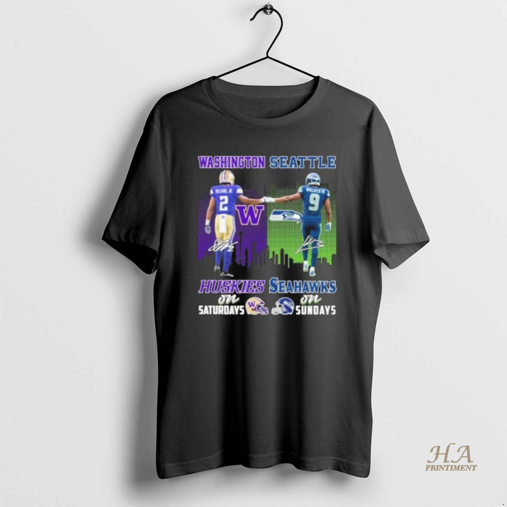 Official Williams Jr Huskies On Saturdays And Walker Iii Seahawks On Sundays Shirt Hoodie Sweatshirt | PurePodTees.com