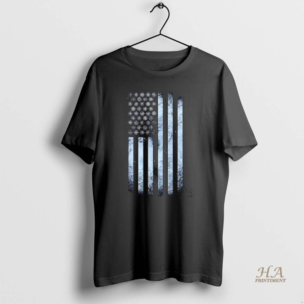 Official Winter Snowflakes American Flags Shirt Hoodie Sweatshirt | PurePodTees.com