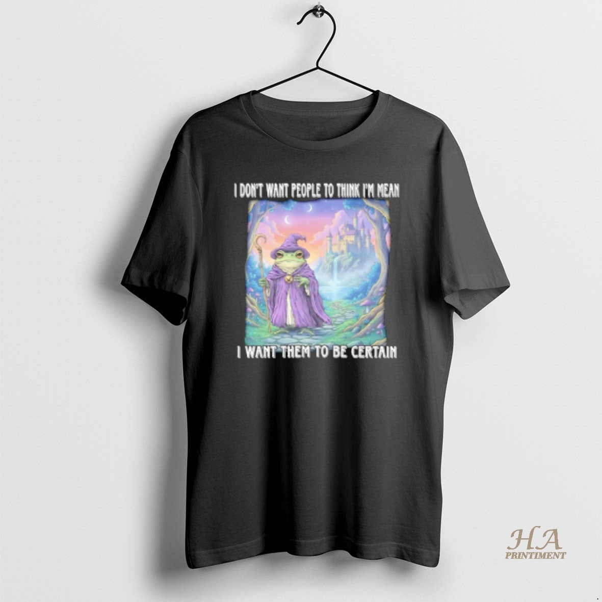 Official Wizard Frog I Dont Want People To Think Im Mean I Want Them To Shirt Hoodie Sweatshirt | PurePodTees.com