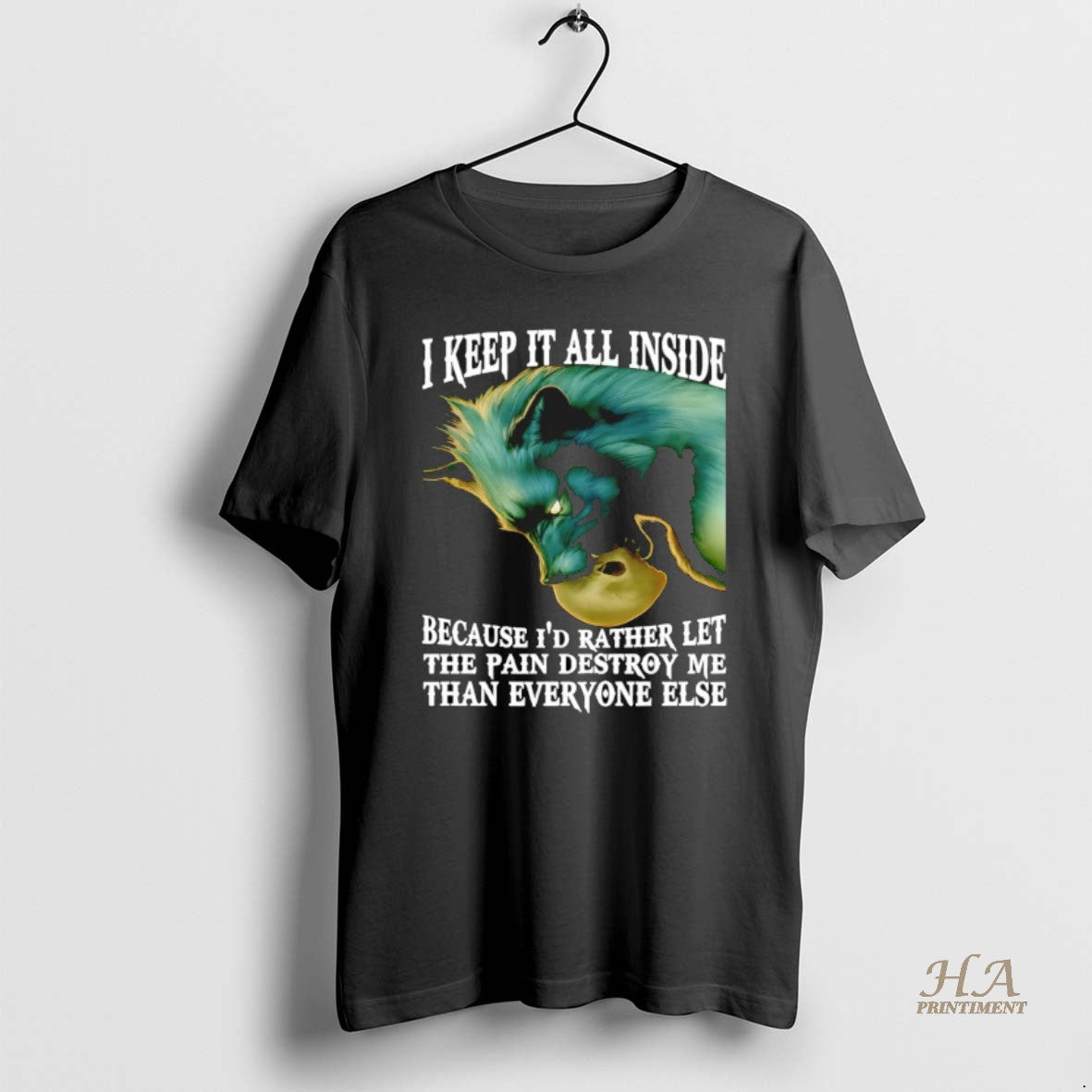Official Wolf I Keep It All Inside Because Id Rather Let The Pain Destroy Me Shirt Hoodie Sweatshirt | PurePodTees.com