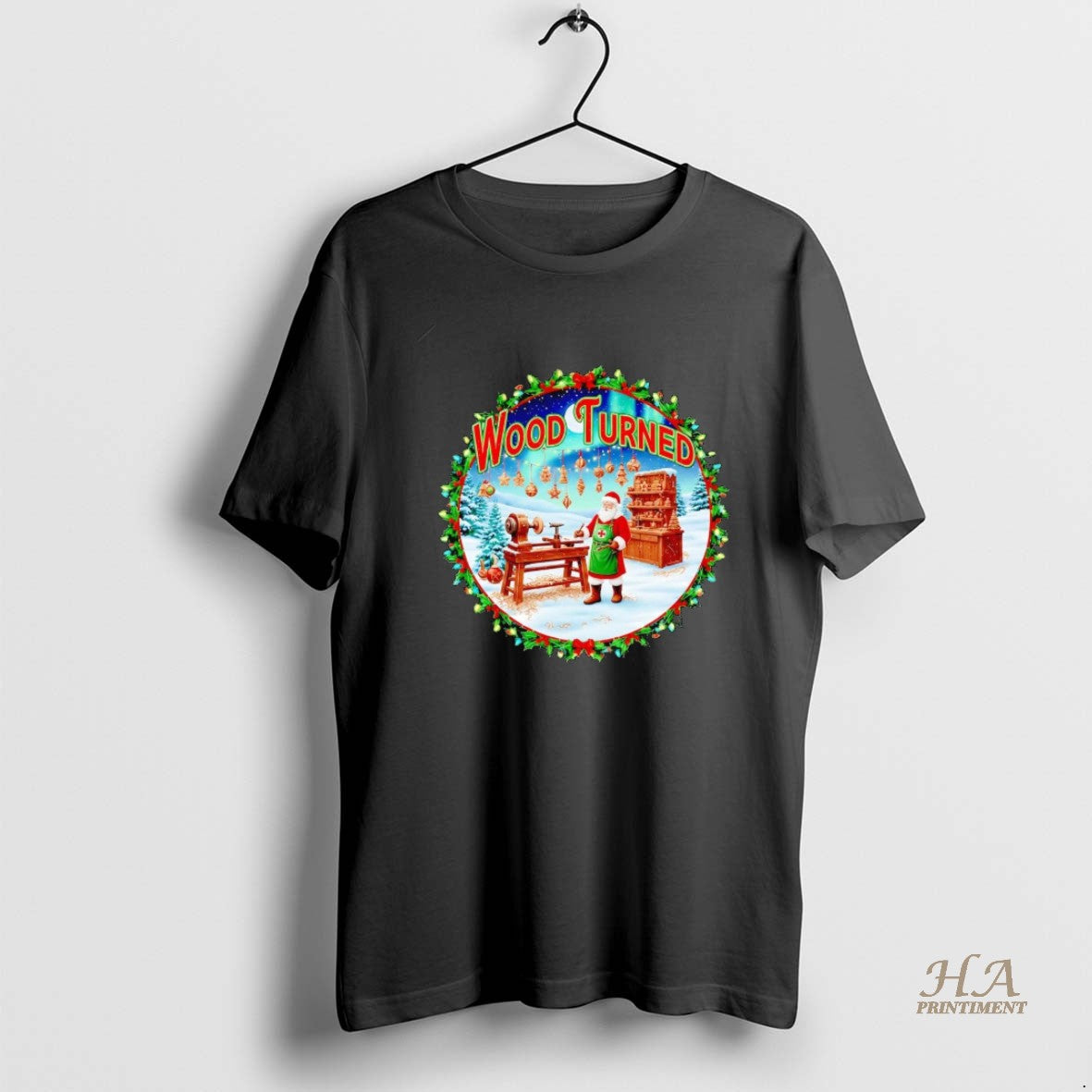 Official Wood Turned Christmas Wreath Shirt Hoodie Sweatshirt | PurePodTees.com