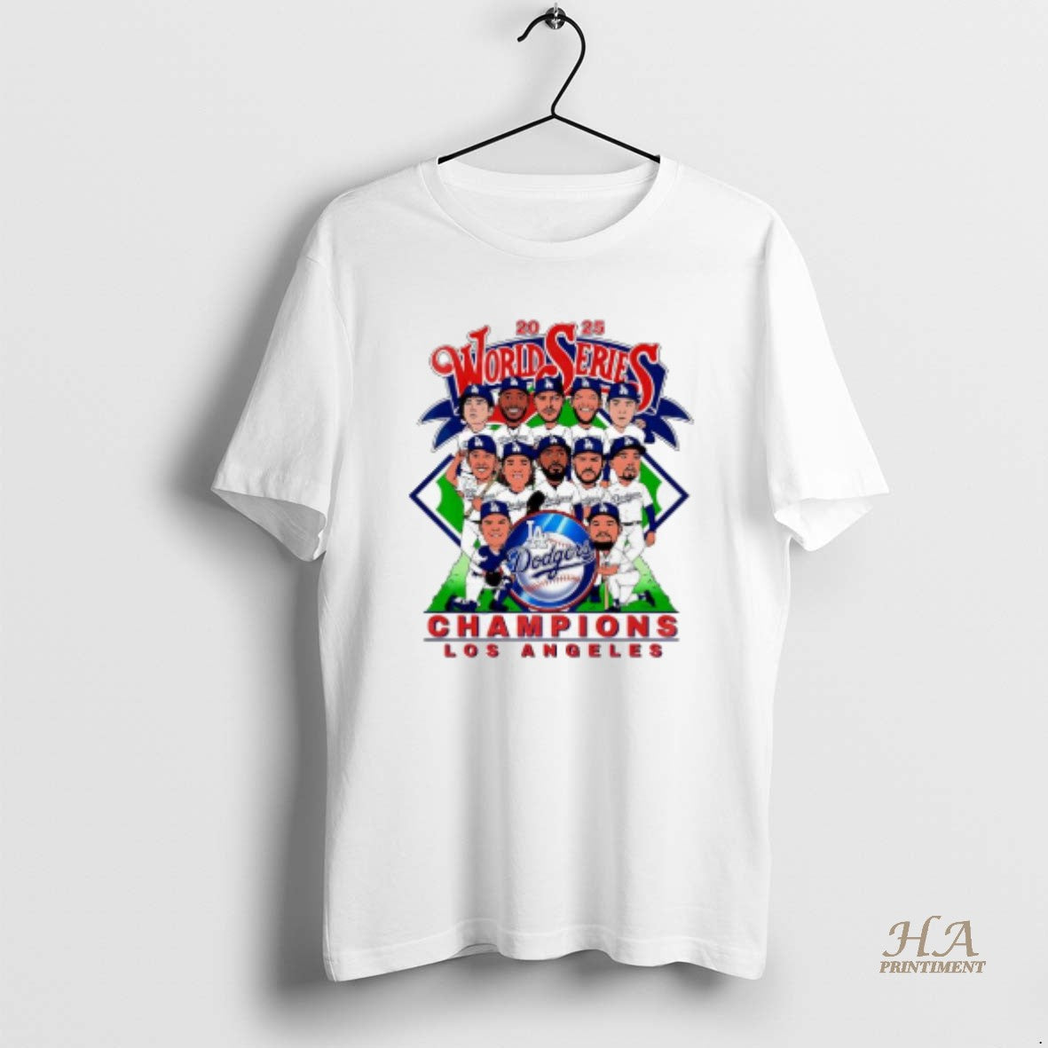 Official World Series Champs 20256 Los Angeles Dodgers Players Cartoon Caricatures Shirt Hoodie Sweatshirt | PurePodTees.com