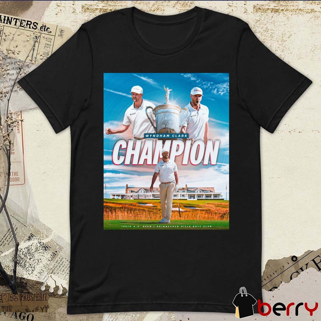 Wyndham Clark 2026 Champion 126th US Open Shinnecock Hills Golf Club Poster t-shirt
