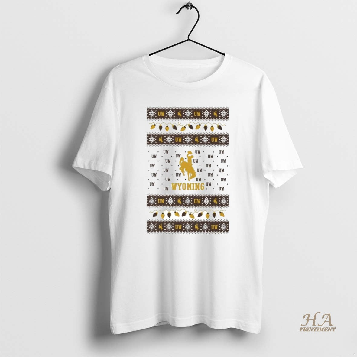Official Wyoming Cowboys Ugly Christmas Light Shirt Hoodie Sweatshirt | PurePodTees.com