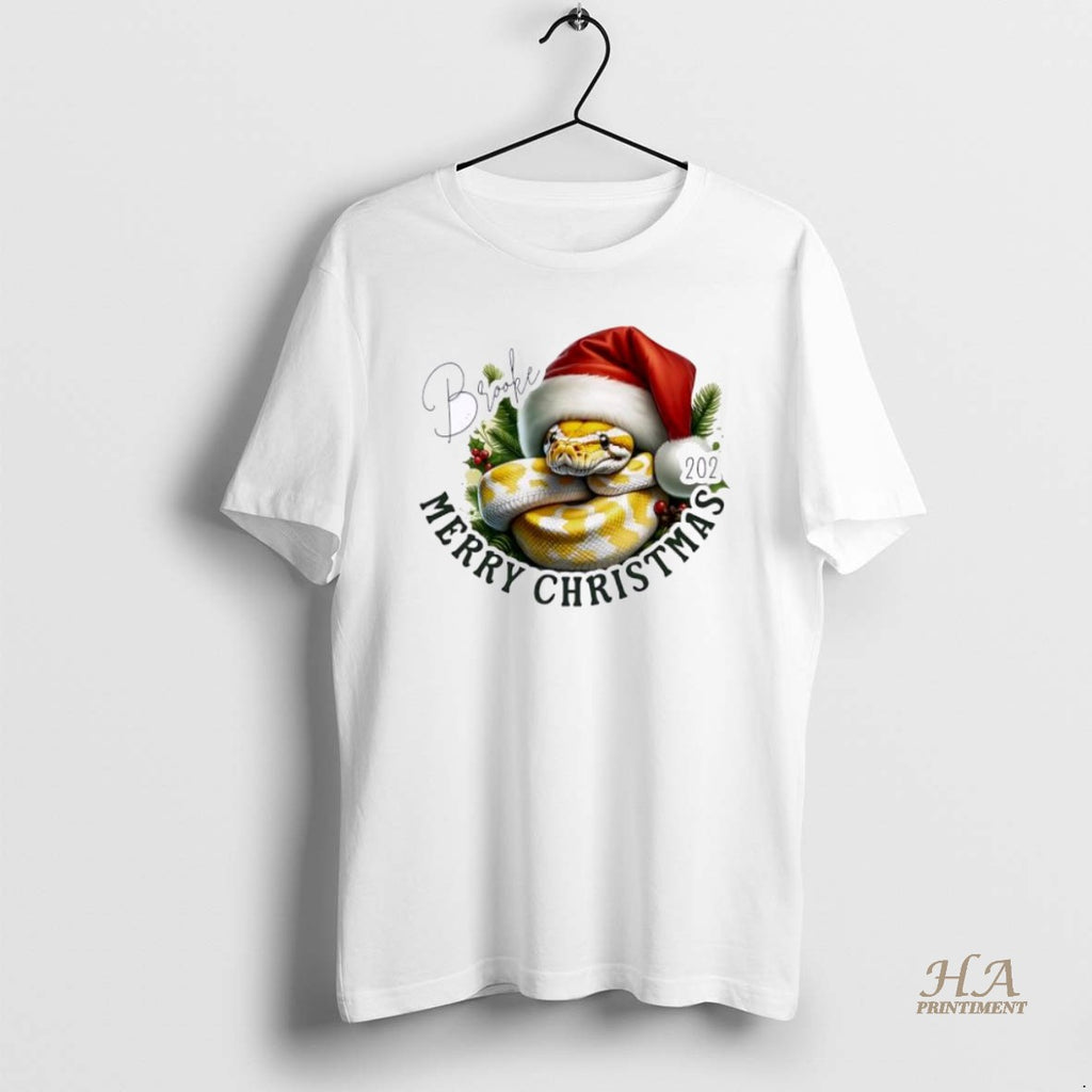 Official Yellow Ball Python Snake Xmas Babys First Christmas Personalized Ornaments White Shirt Hoodie Sweatshirt