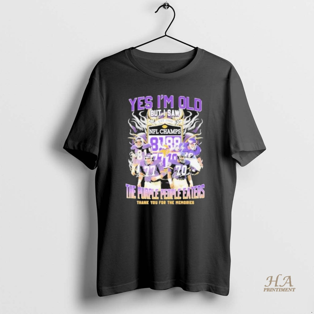 Official Yes Im Old But I Saw Minnesota Vikings The Purple People Eaters Thank You Shirt Hoodie Sweatshirt | PurePodTees.com